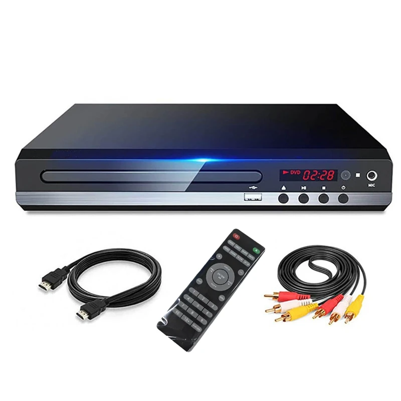 

DVD Player 1080P HD Home DVD Player Box For TV All Region Free DVD CD-Disk Player AV-Output EVD Player--US Plug Durable