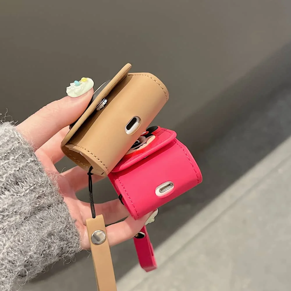Hot Cute Cartoon Anime Role Minnie Mouse Case for AirPods 1 2 3 Pro 2rd Bluetooth Earphone Charge Box Soft Leather Protect Cover image 6
