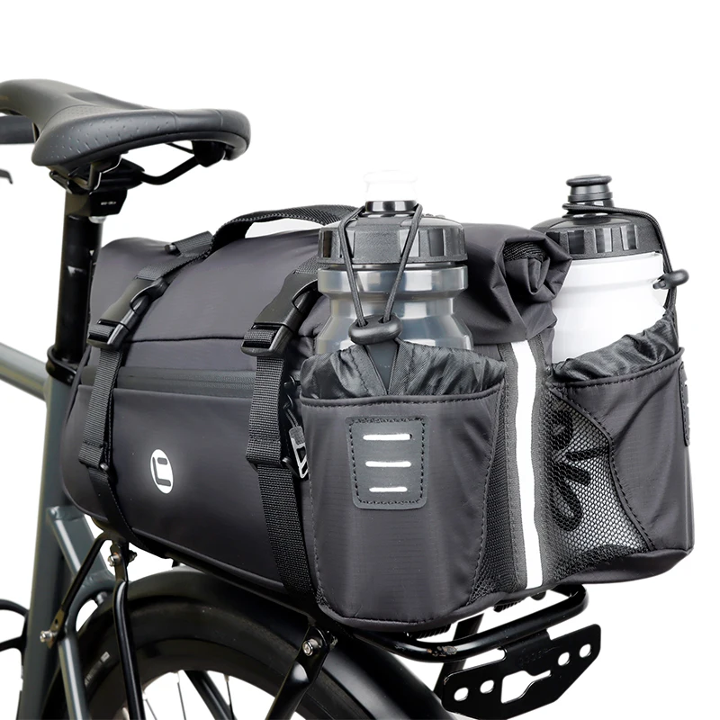 

3 in 1 Factory 2024 New 10L Capacity Unisex Roll Mouth Design MTB Bicycle Rear Rack Bike Trunk Pannier Bag for Cycling E-bike Ro