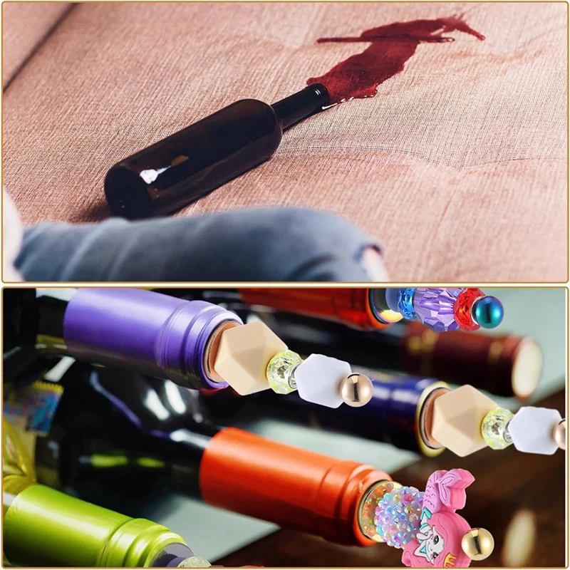 

AB15-25Pcs Beadable Wine Stoppers For Wine Bottles Decorative Beaded Wine Bottle Stopper Alloy Wine Saver Reusable Durable