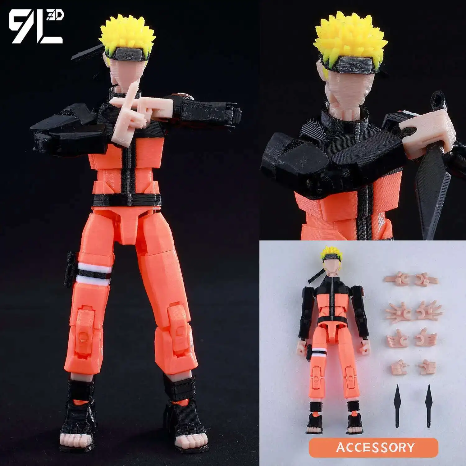 NARUTOフィギュアセット 9L3D Titan13 Naruto Rasengan Sasuke Uchiha 3D Figure-Susanoo