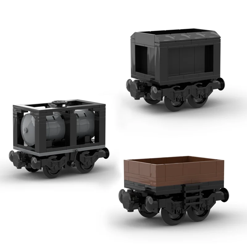 

MOC Mini Train Car Building Blocks City Train Rail Transport Car Container Tank Car Can Connect Brick Toys for Boys