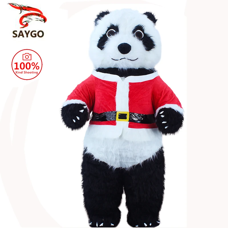 SAYGO Inflatable Panda Costumes Party Cosplay Plush Halloween Cartoon Costume for Adult Disfraz de Christmas Mascot Funny Dress