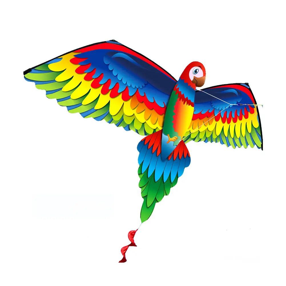 

1set 1Set Large Size Parrot Kite 3D Long Tail Cartoon Kite For Kids Easy To Fly Outdoor Bright Beach Use