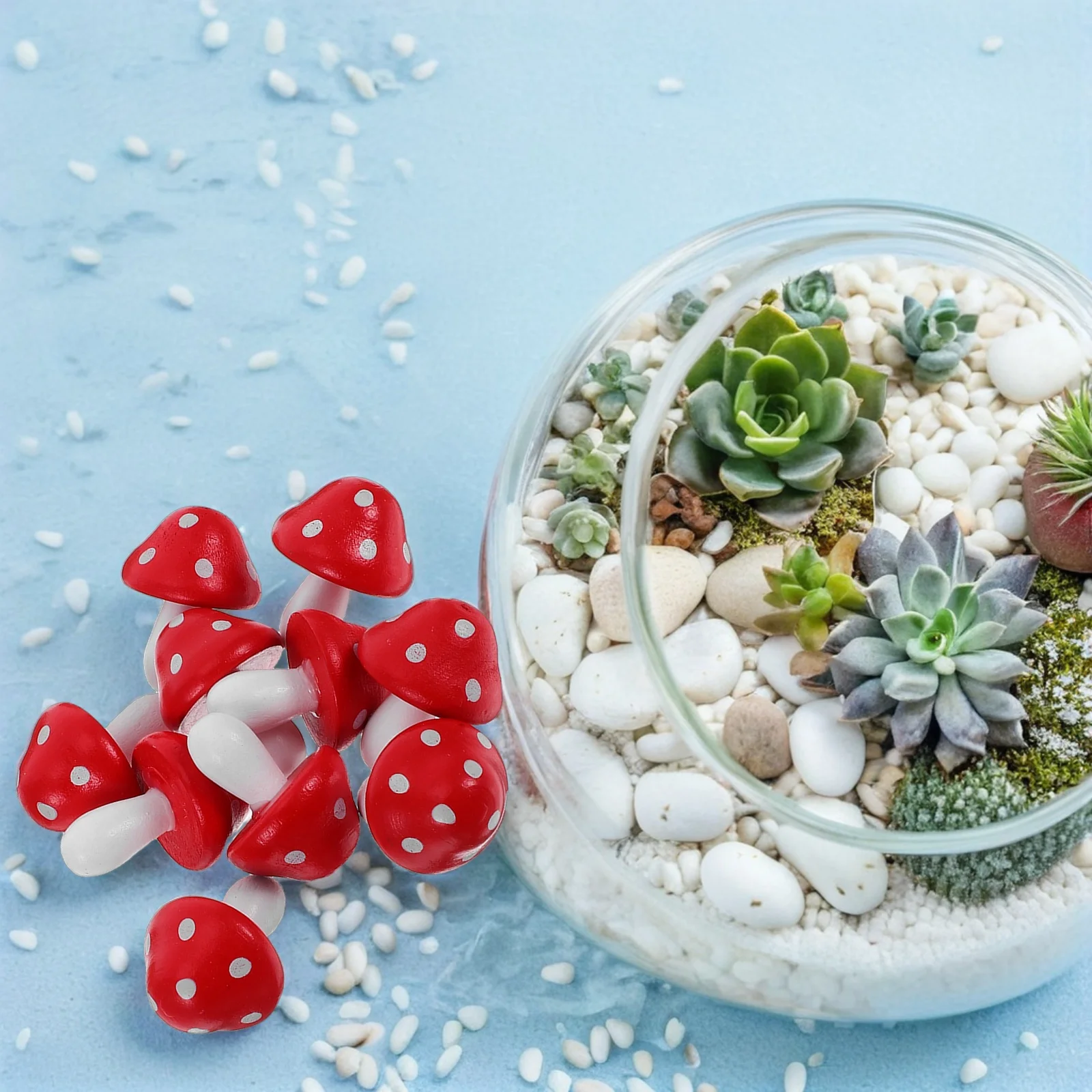 

Cute Mini Hedgehog Mushroom Figurines Resin Ornaments for Potted Plants Fairy Garden Decor Small Spaces Weather Resistant Tiny