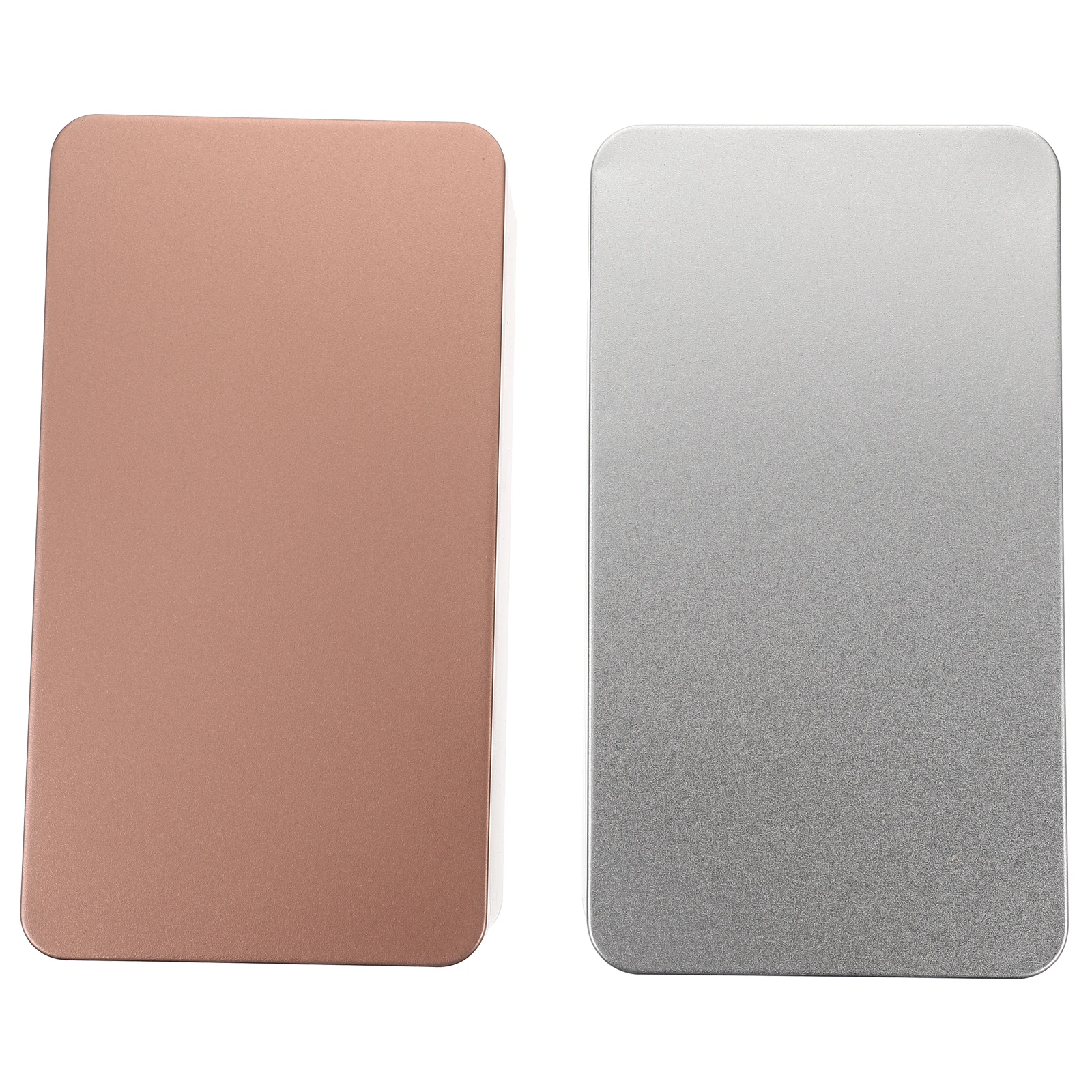 

2pcs Rectangular Tinplate Boxes Mini Portable Tea Leaf Storage Containers Smooth Edges Leakproof For Cosmetics Candies Snacks
