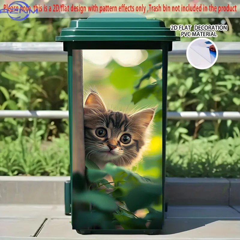 2D Flat Printing 1pc 2D Pattern Printed Kitchen Trash Can Sticker xcm 