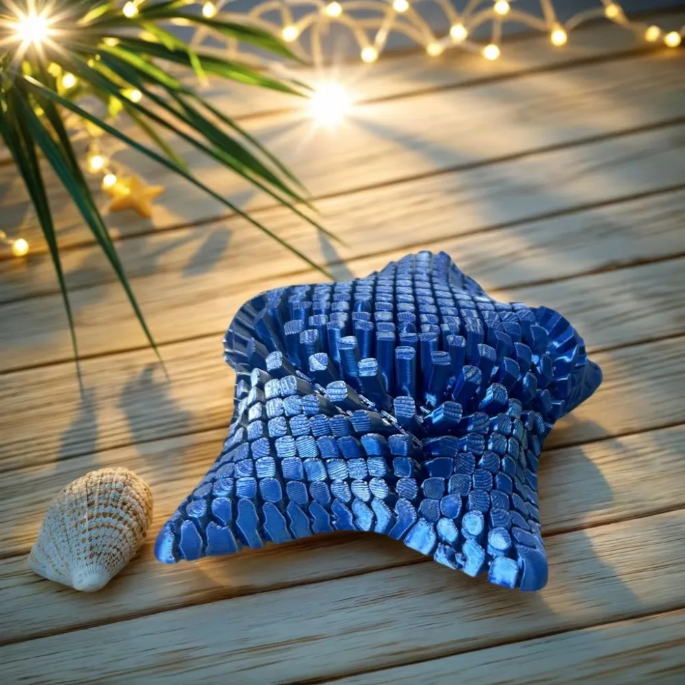 Decorazione colorata stella marina Giunti mobili Articolazione Stella marina stampata in 3D sfumata Stella marina mobile multicolore