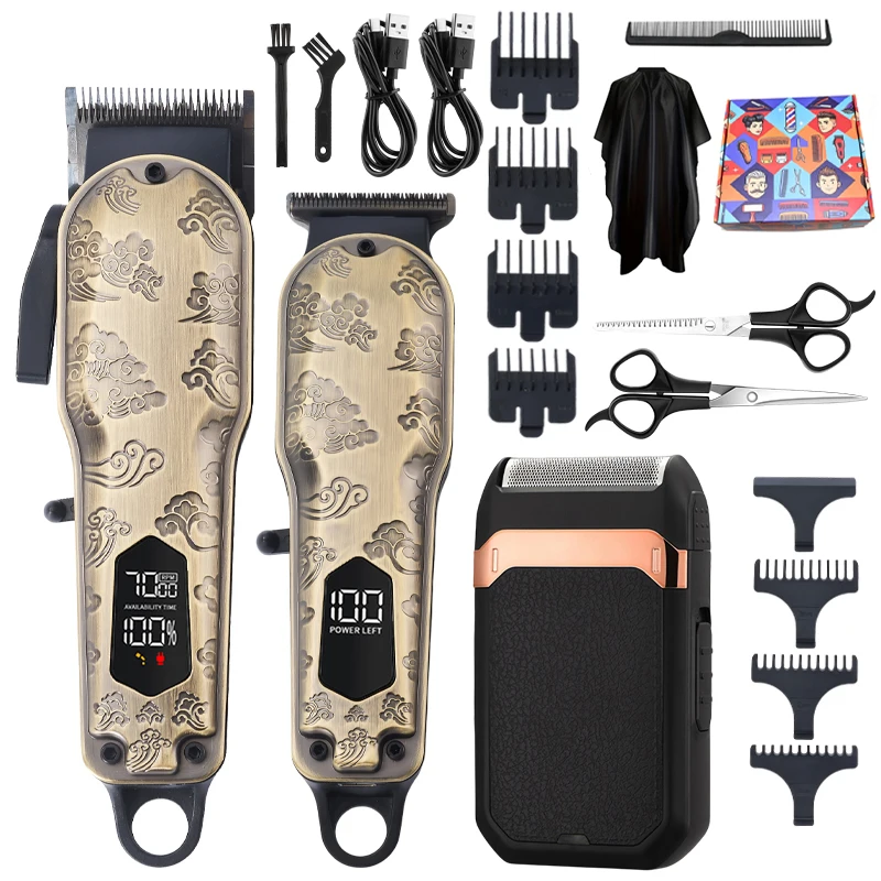 Professional Hair Clipper Set High Powered Portable Hair Clipper Professional Electric Beard Trimmer for Men Birthday Gifts