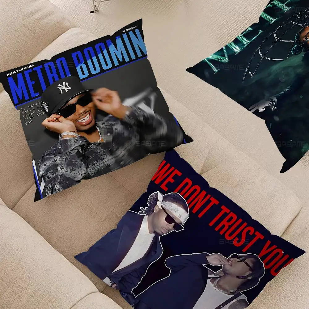 

Popular Hip-Hop M-Metro B-Boomin Pillow Cushion Cover Pillowcase Living Room Sofa Home Decor Customized