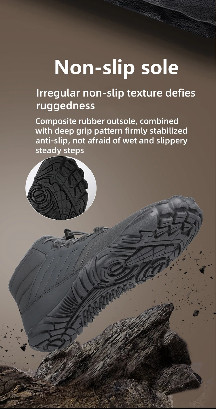 Winter Warm Laufen Barfuß Schuhe Frauen Männer Gummi Camping Turnschuhe Wasserdicht Nicht-Slip Atmungsaktiv für Outdoor-Walking – Detail 4