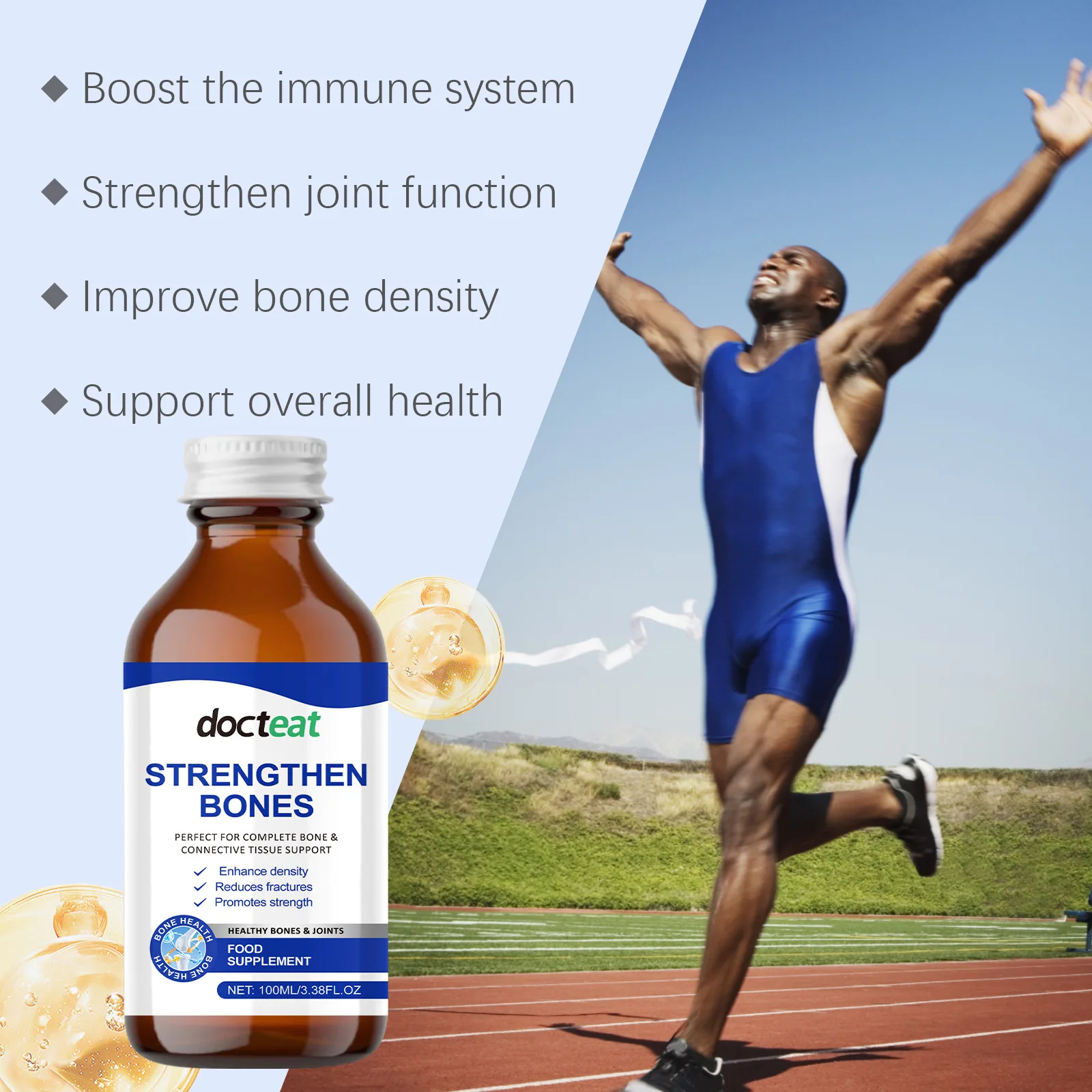 Vitamin B1 Bone Health Support Capsules Joint Cartilage Strength Bone Density Supplement for Adults Bone Care Dietary Pills