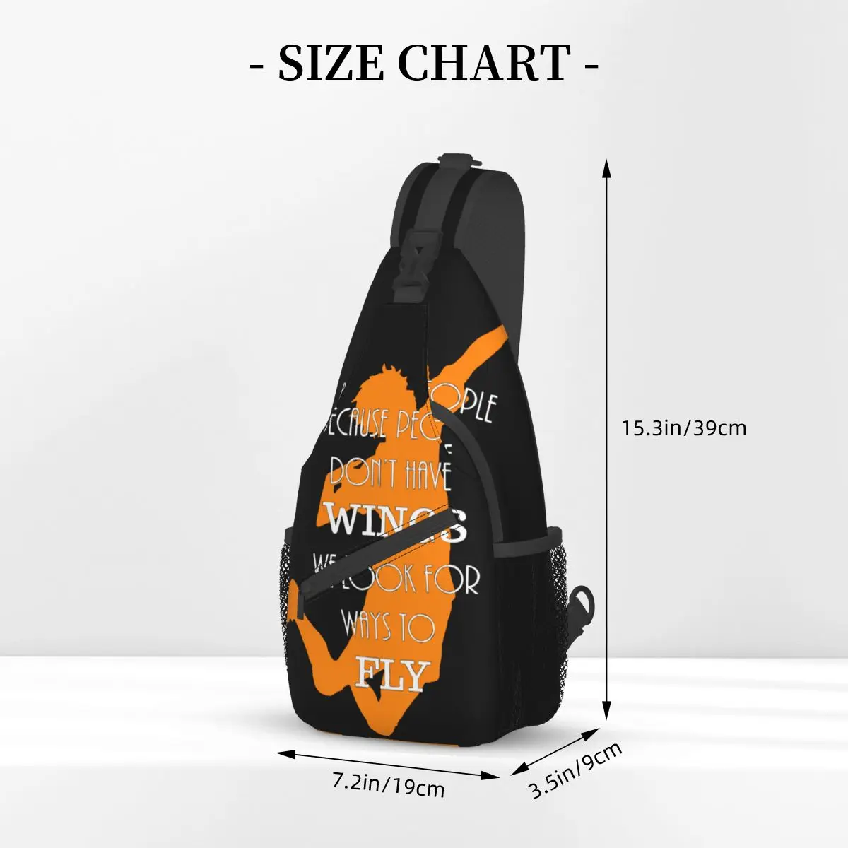 Haikyuu Wings Anine Small Sling Bags Chest Crossbody Shoulder Sling Backpack Travel Hiking Daypacks fly japan cartoon Print Pack