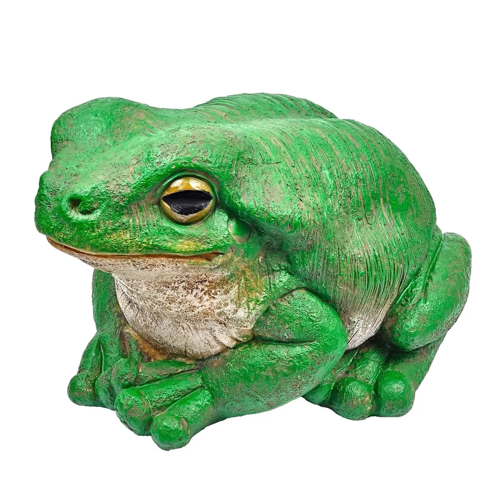 

19cm Rainforest Green Frog Home Garden Ornament Figurine Statue Sculpture Decor Animal sculpture,