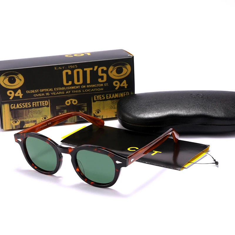 

Johnny Depp Lemtosh Sunglasses Green Polarized Lens Man Woman Luxury Brand Vintage Acetate Drivering Sunglasses