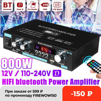 AK35 800W Home Power Amplifiers 2 Channel Bluetooth 5.0 Surround Sound FM USB Remote Control Mini HIFI Digital Amplifier