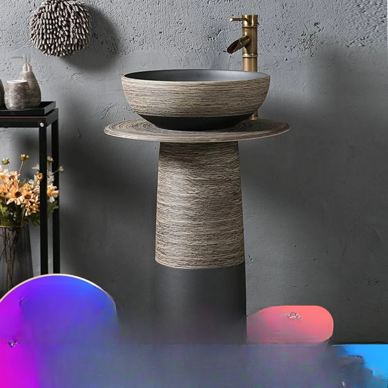 NEW Villa yard sink stone sink mop outdoor head retro column column tank column