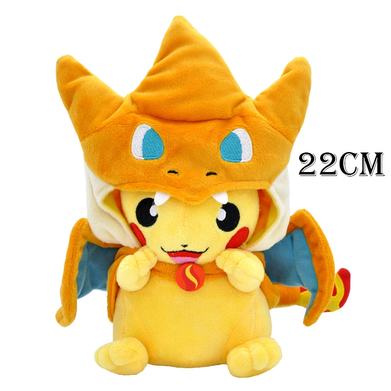 22cm Pokemon Pikachu Cosplay Gyarados Snorlax Cute Animals Pet Plush Peluche Soft Stuffed Toys Kids