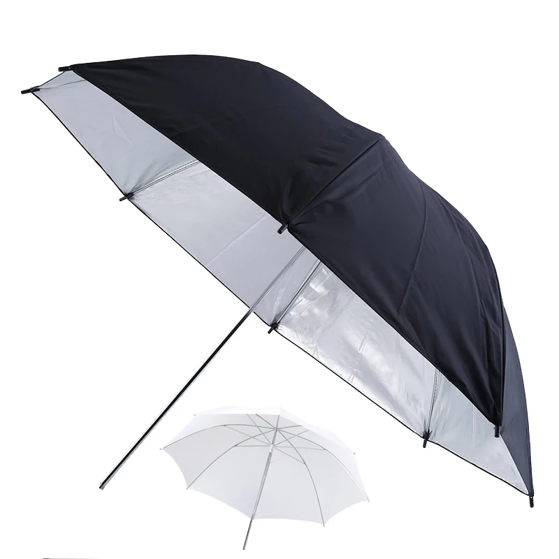 83cm Photo Studio Video Flash Light Umbrella Portable Black Silver Photography Reflective Reflector For Indoor Outdoor Shooting