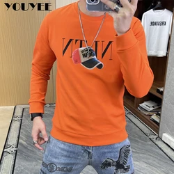 Men's Sweater Hoodies Plush Thickened O-Neck Pullover 3D Hat Long Sleeve T-shirt Top Autumn Winter 2022 New Style Fashion Trend