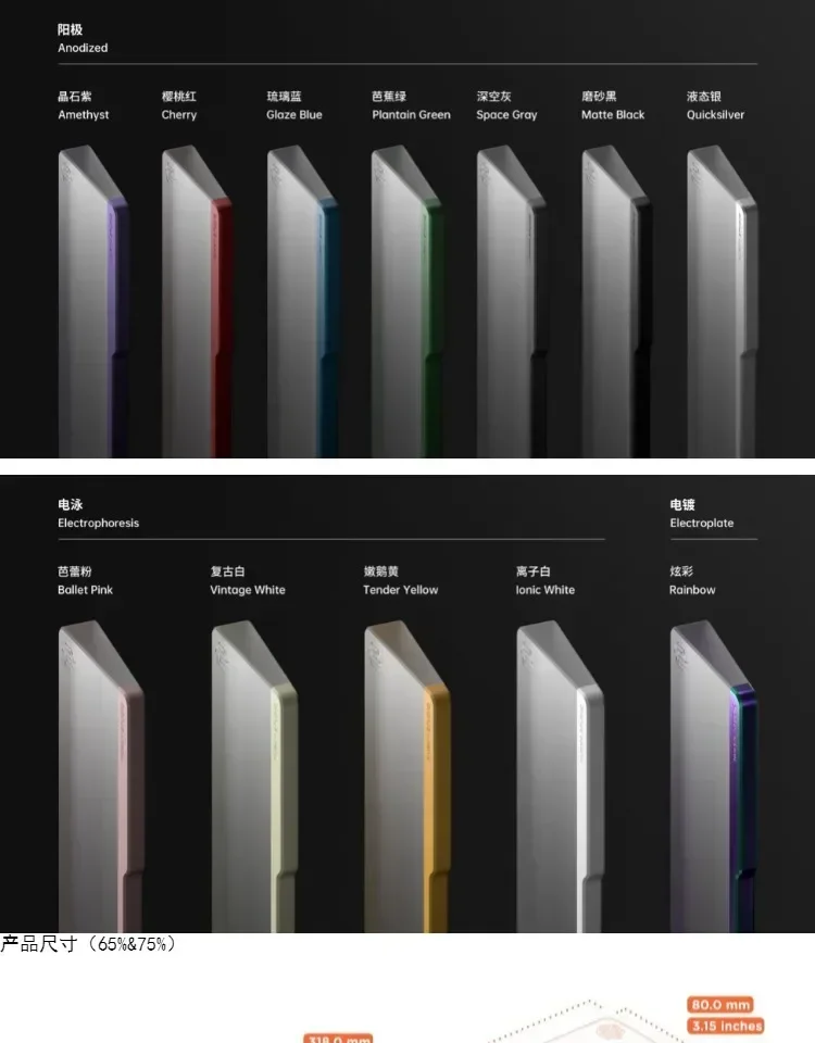 Akrilik khusus อะแดปเตอร์สำหรับวางฝ่ามือ65% 75% Halo echanical Keyboard พักผ่อนข้อมืออะลูมินัมอัลลอยคีย์บอร์ดไม้จริง
