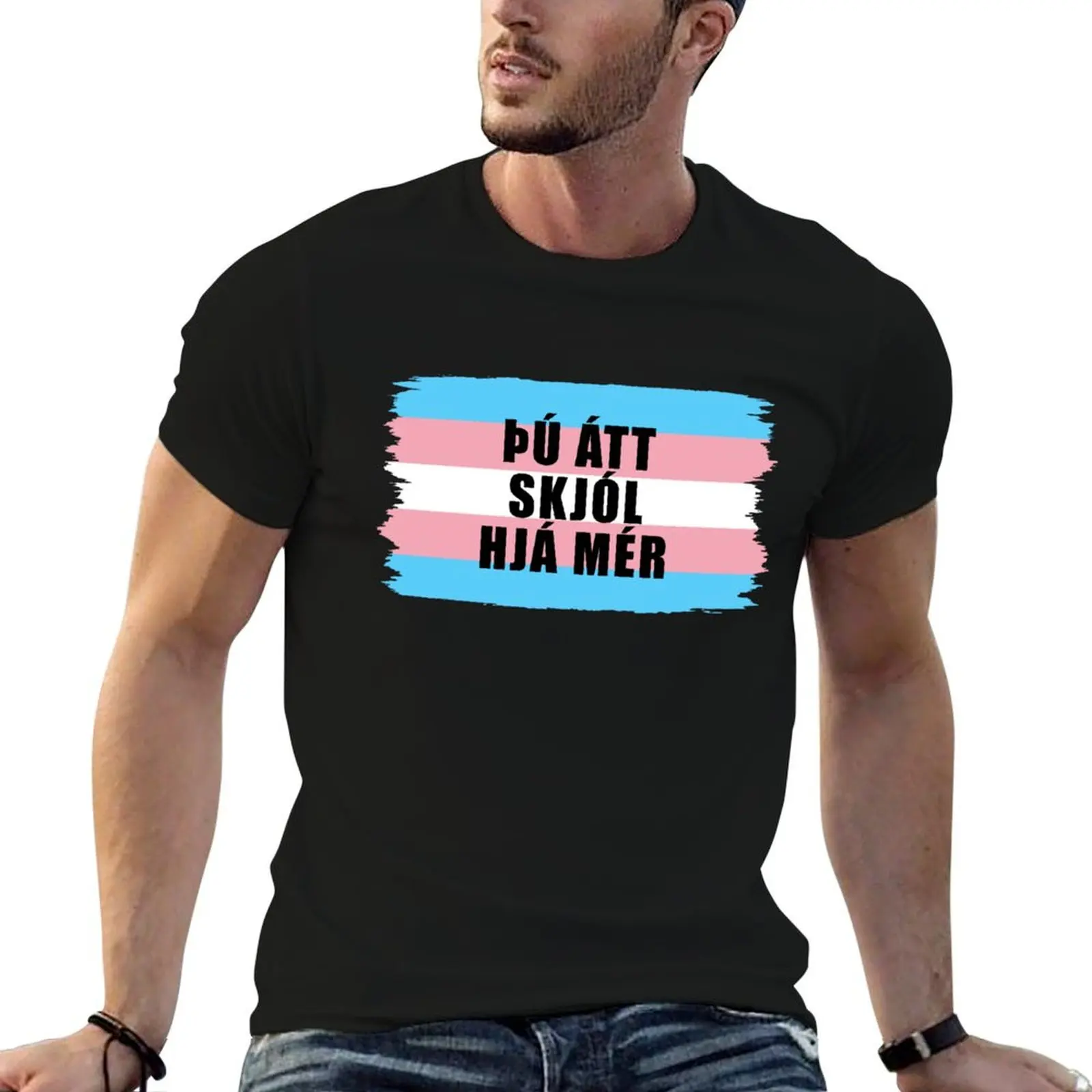 Tú átt skjól hjá mér T-Shirt oversized graphic tee street wear Aesthetic clothing Men's t shirts