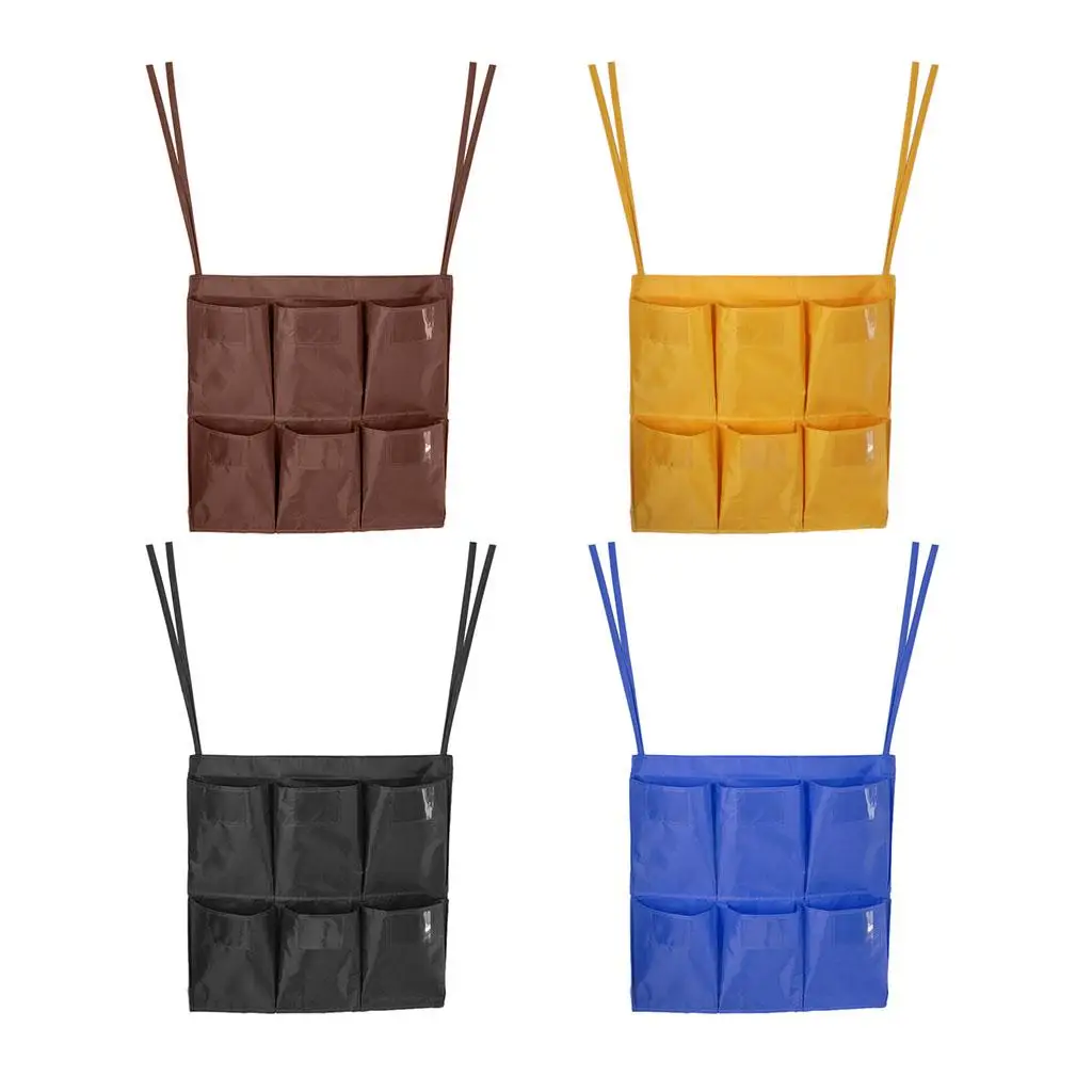 Durable Oxford Cloth Bag with Transparent Label Pockets for Janitorial Cart Cleaning Tool and Supplies