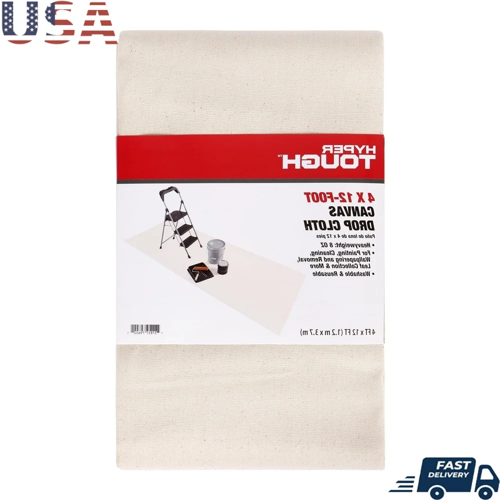 

Тяжелая парусиновая ткань 4x12 футов, моющаяся, многоразовая, прочная, покрытие, покраска, товары для дома, мебель