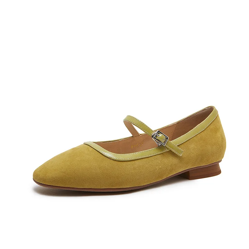 Zapatos de cuero suave para mujer, calzado de Estilo Vintage francés, Mary Jane, 2024, SH-Y