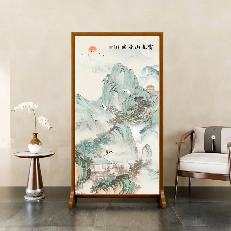 for Modern Screen Partition New Chinese Style Simple Door Living Room Decoration Blocking Entrance Fabric Art Home Art Screen