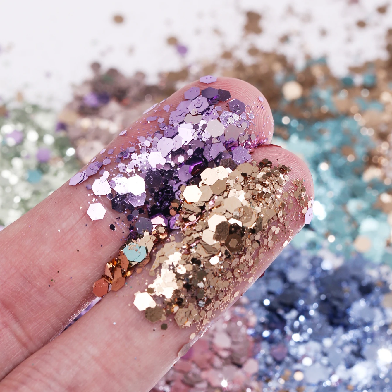 8 bottiglie di vendite calde Set di glitter per unghie di colore metallico ad alta capacità Accessori per unghie Decorazione per nail art
