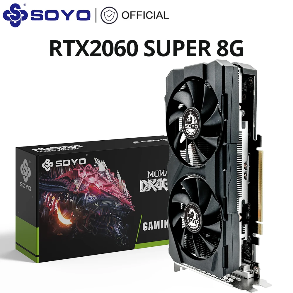 SOYO Новая память RTX2060 SUPER 8G GDDR6 256Bit HDMI-совместимый DP DVI PCIE3.0x16 для настольных компьютеров