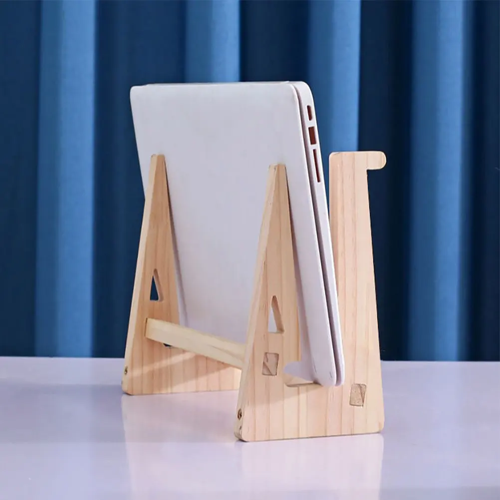 1Pcs Ergonomic Wooden Laptop Stand Heighten Desk Holder for Neck Pain Relief and Eye Strain Reduction Office Coffee Shop Use