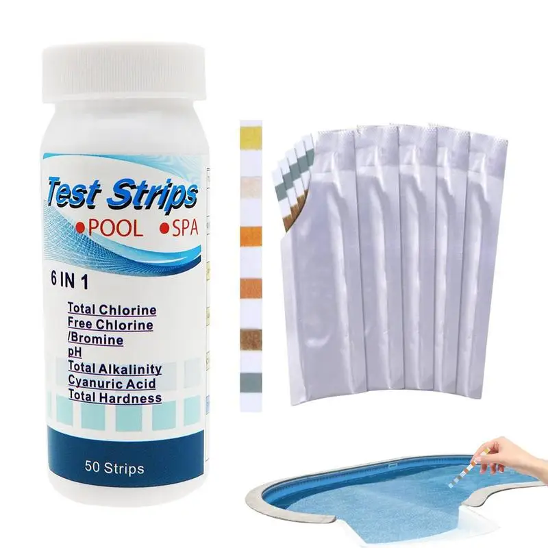 Hot Tub Test Strips 50 Pcs Spa Test Strips For Hot Tub Pool Water Test Kit Effective Water Tester Strips For Pool Water Tests