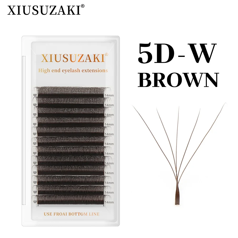 Brown 4D 5D W Shaped Eyelashes Extension Mix 8-15mm Mink Individual Eyelash Lashes High Quality Colorful Natural Eyelashes