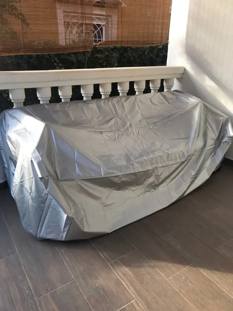 Wasserdichte Abdeckungen für Terrassen- und Gartenmöbel in 90er-Größen – staubdichte Regen- und Schneestuhl-Sofa-Tischabdeckung für den Garten – Detail 13