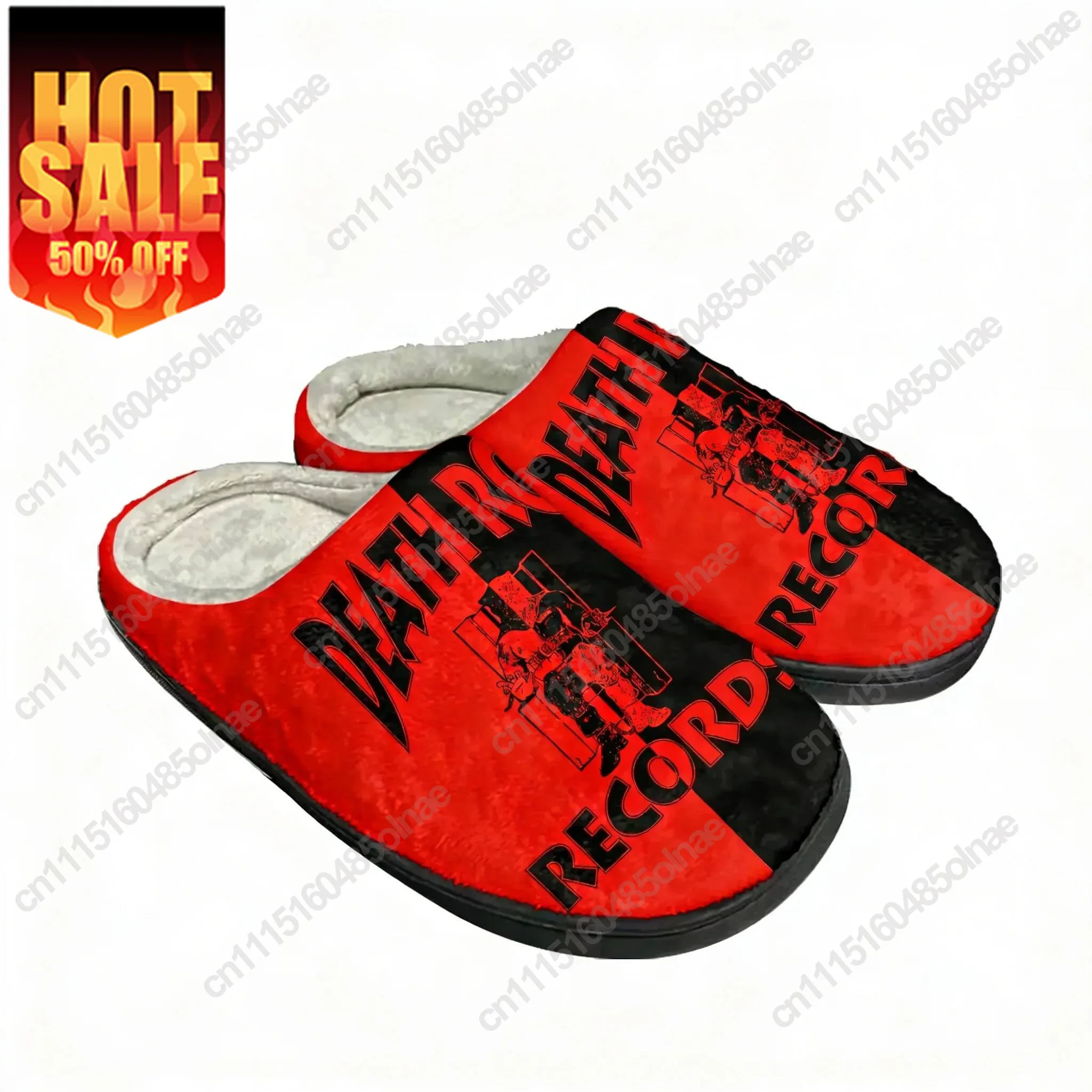 Death Row Records Home Cotton Custom Slippers Mens Womens Teenager Plush Pattern Non-Slip Casual Keep Warm Shoes Thermal Slipper