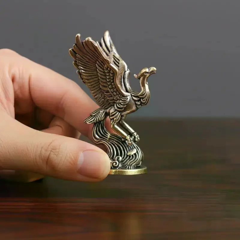 Ancient Qingluan Bird Model 1Pcs Mythical Divine Beast Fire Phoenix Home Decor Accent for Desk or Bookshelf