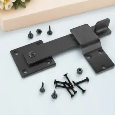 

1Set Barn Door Latch Sturdy Metal Lock Buckle 180 Degree Sliding Door Hook Lock Garden Gate Hardware Stainless Steel Bar