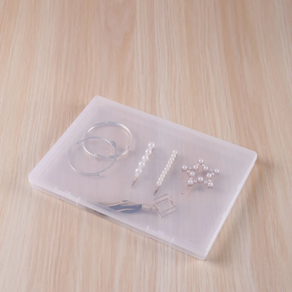 Durable Container Case Rectangular Plastic Clear Storage Box Flat Transparent Eco-friendly Wear-resistant Bead Organizer Box