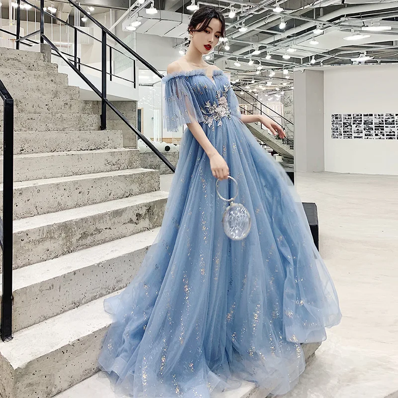 New sequined Long skyblue lady girl fairy prom dress party evening dancing performance dress - AliExpress 320 New sequined Long skyblue lady girl fairy prom dress party evening dancing performance dress - AliExpress 320