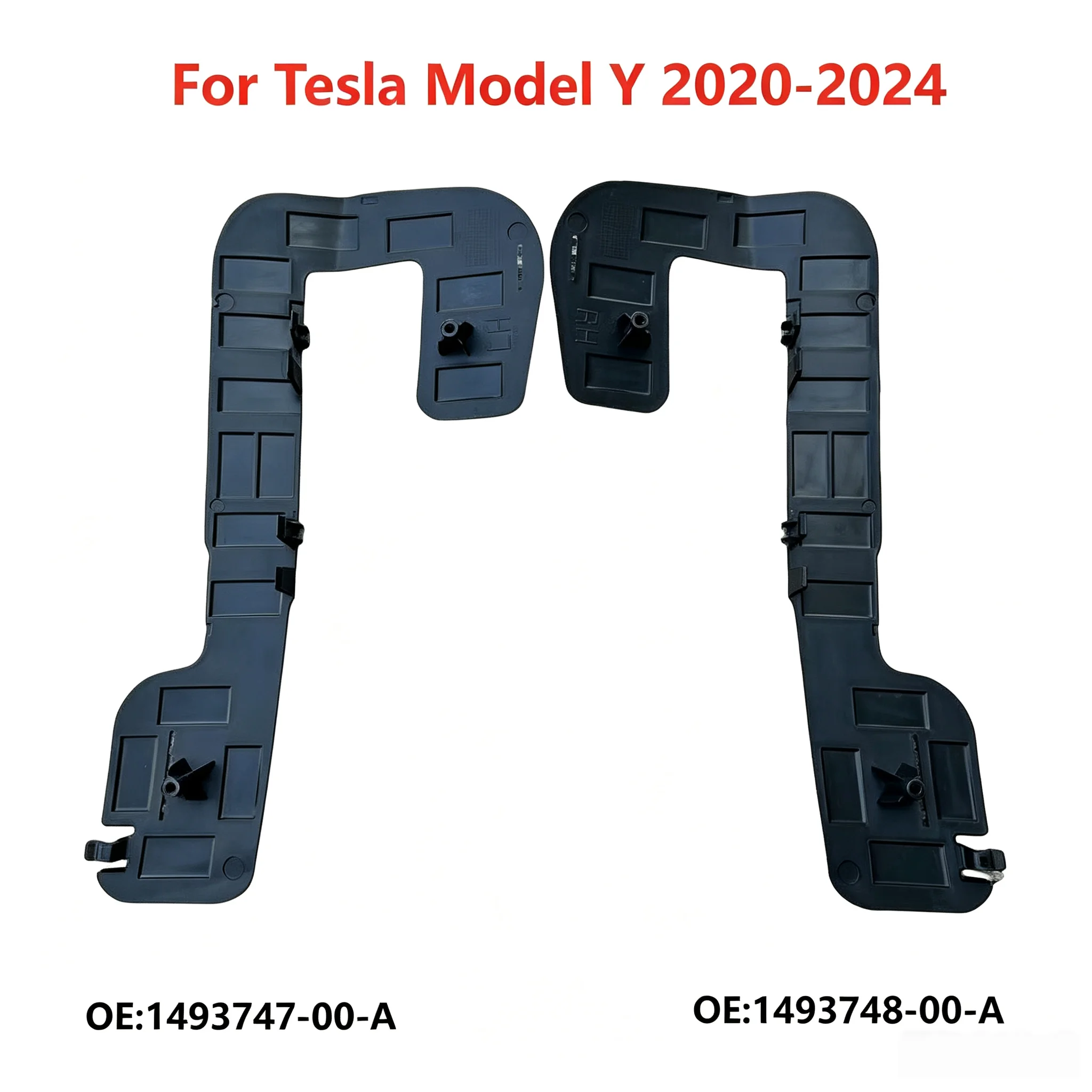 For Tesla Model Y 2020-2024 Front Bumper Fog Lamp Bracket Support Left & Right 1493747-00-A 1493748-00-A 1pair Replacement