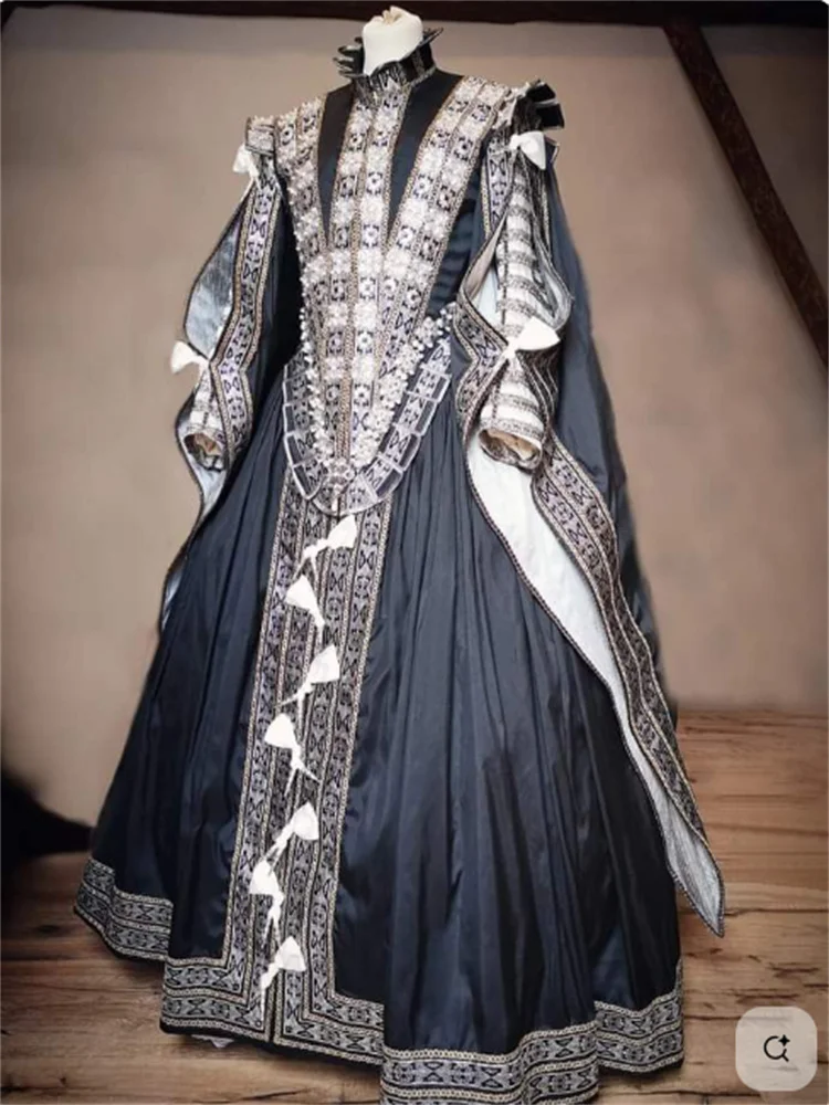 تيودور إليزابيث الملكة زي إيطاليا عصر النهضة في العصور الوسطى مسرح إعادة تمثيل الكرة ثوب