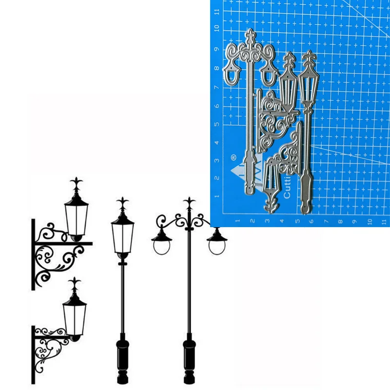 Hot Air Balloon street lamp heart scissors Metal stencil mold Cutting Dies scrapbook die cuts Album Paper Card Craft Embossing