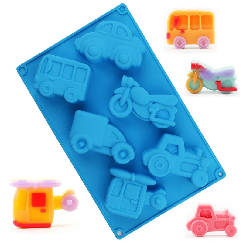 Useful Car Silicone Mold for Baking 3D Auto Soap Candle Mould Ice Cube Tray Kids Birthday Party Cake Decorating Tools Cupcake