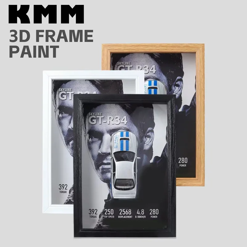 1:32 سبيكة معدنية سيارة رياضية نموذج إطار الصورة نسخة ثلاثية الأبعاد سباق السيارات مركبة معلقة اللوحة جمع لعبة أطفال هدية الديكور