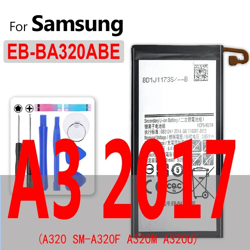 Bateria para samsung galaxy a3 a5 a6 a7 a8 a9 plus star 2015 2016 2017 2018/s7 s8 s9 sm a510f/m a310f/m a520f/u g930 g930f g950f