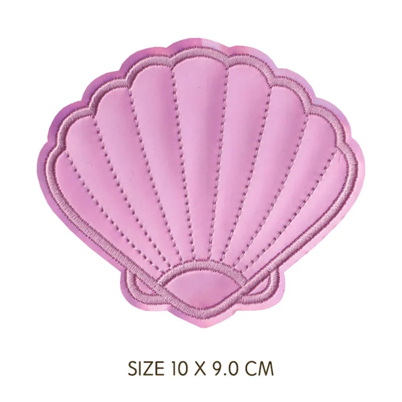 Shell Mermaid bling bling Iron on Lovely Embroidered Cloth Patch For Girls Boys Clothes Stickers Apparel Garment Wholesale