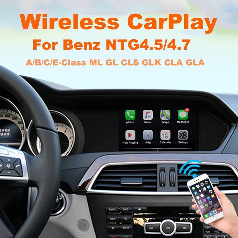 

For Mercedes Benz NTG4.5 NTG4.7 System Wireless Apple CarPlay Android Auto Multimedia Box W246 W176 W204 W212 CLA GLA ML GL SLK