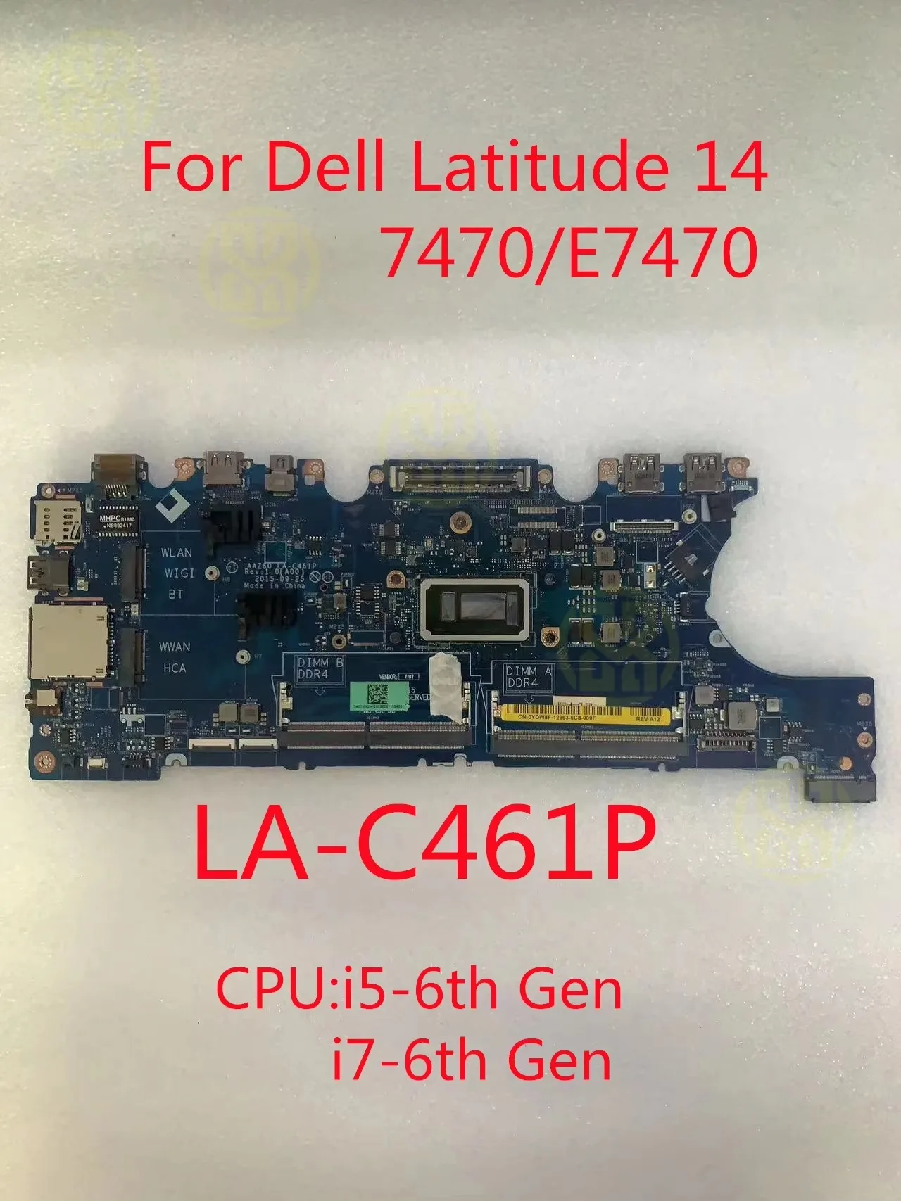 

Используется для ноутбука Dell Latitude 14 7470 E7470, материнская плата с I5-6300U I5-6200U I7-6600U AAZ60 LA-C461P 0FDGYY5 FDGYY5
